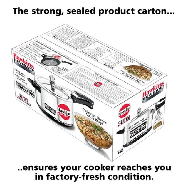 Hawkins Hevibase Aluminium Inner Lid Pressure Cooker - Induction Base, Silver, IH50, 5 l-5.webp